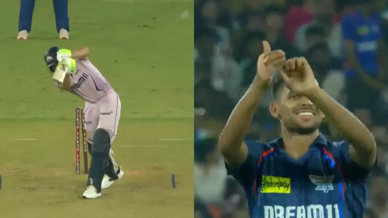 Akash Singh does Digvesh Rathi's celebration